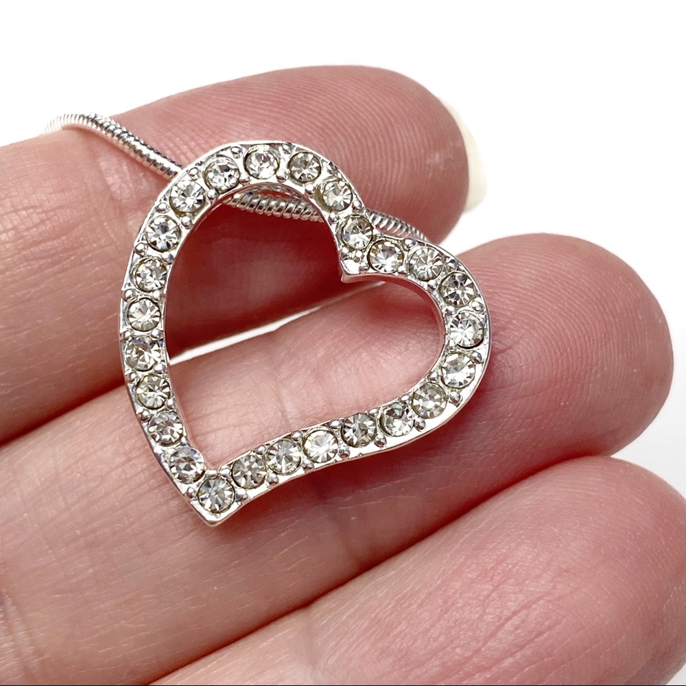 3/$20 Swarovski Elements Open Crystal Heart Neck…